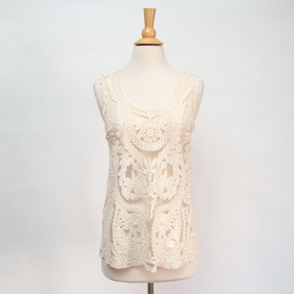 Charming Charlie Sheer Embroidered Lace Tank Top | Fairy Festival